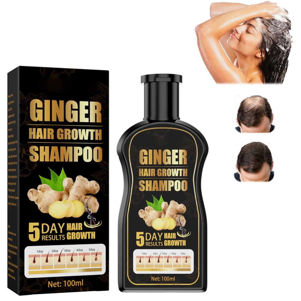 100ml Ginger Shampoo Hair Growth Anti Hair Loss Anti Dandruff Shampoo Thick Professional Nourish Hair Care