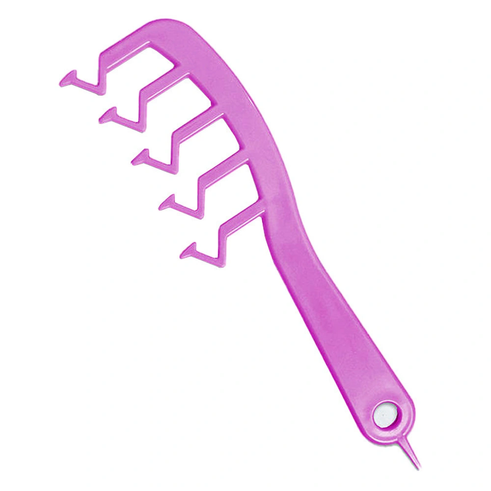 Z Shaped Wide Tooth Comb Professional Portable Home Salon Hair Detangling Styling CombPurple