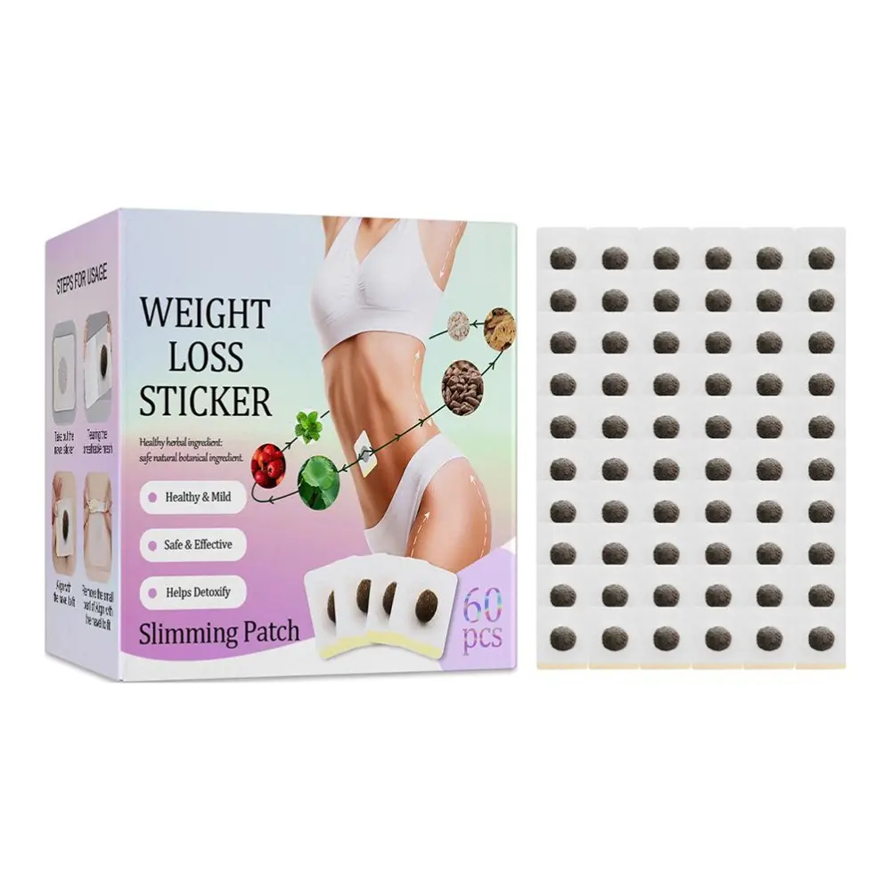 60Pcs Weight Loss Navel Sticker Slim Detox Adhesive Sheet Fat Burning Slimming Patch