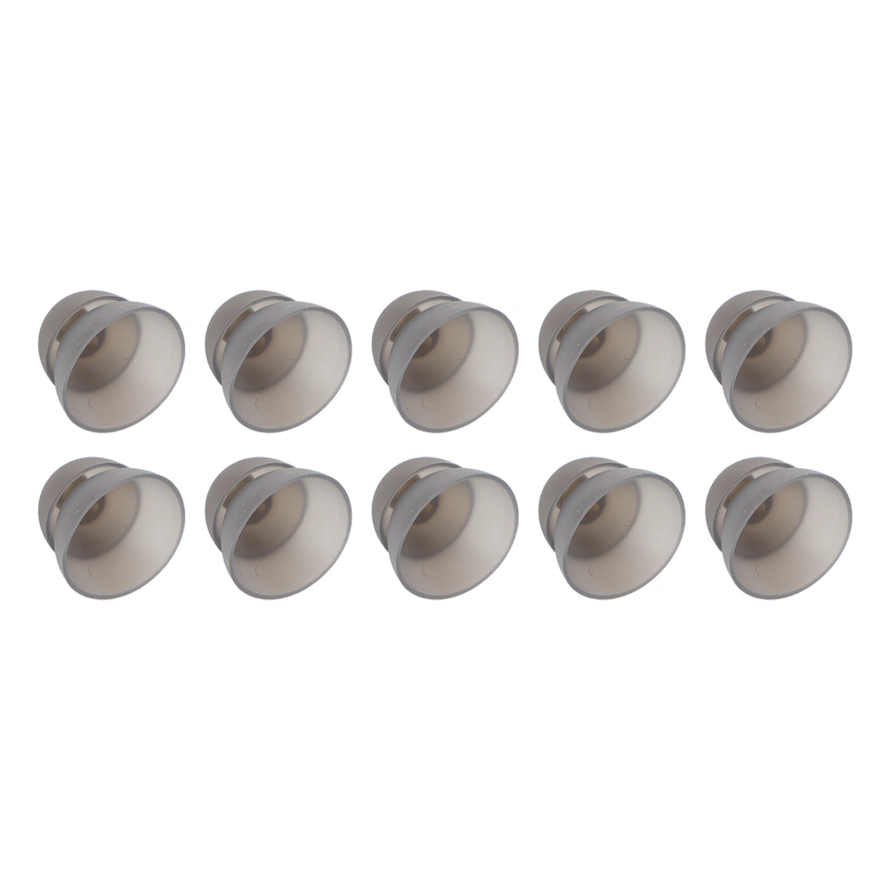 10PCS Hearing Aid Domes 12mm/0.5in Double Layer Soft Silicone Washable Removable Anti StaticBlack