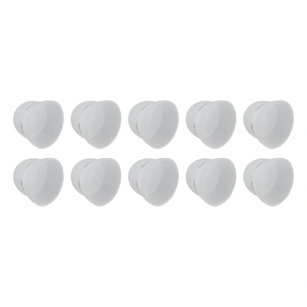 10PCS Hearing Aid Domes 12mm/0.5in Double Layer Soft Silicone Washable Removable Anti StaticWhite