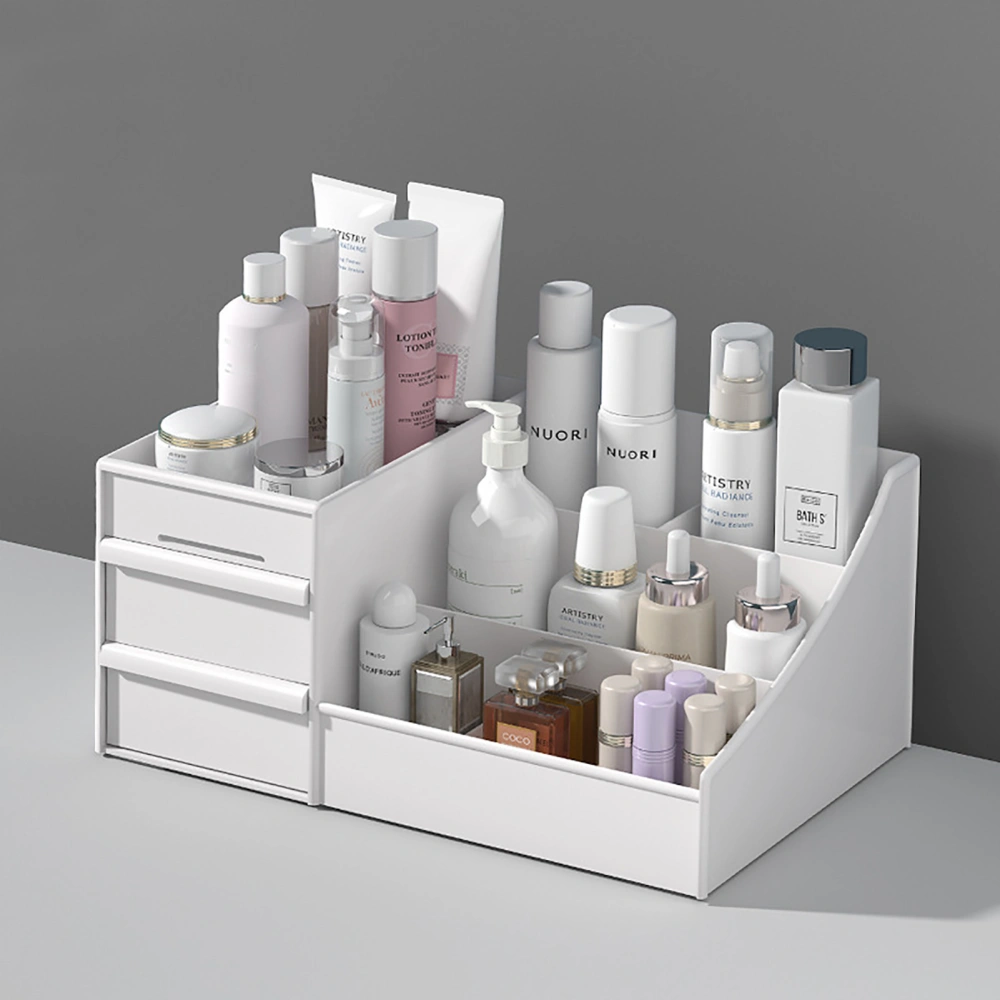 Makeup Storage Box Drawer Type Multi Grids Large Capacity Skincare Products Container CaseWhite S 26 X 16 X 11.8cm / 10.2 X 6.3 X 4.6in