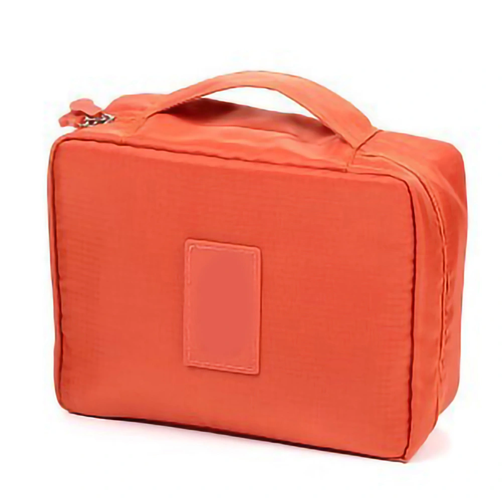 Makeup Cosmetic Storage Bag Oxford Fabric Handle Zipper Closure Toiletry Products Travel PouchOrange