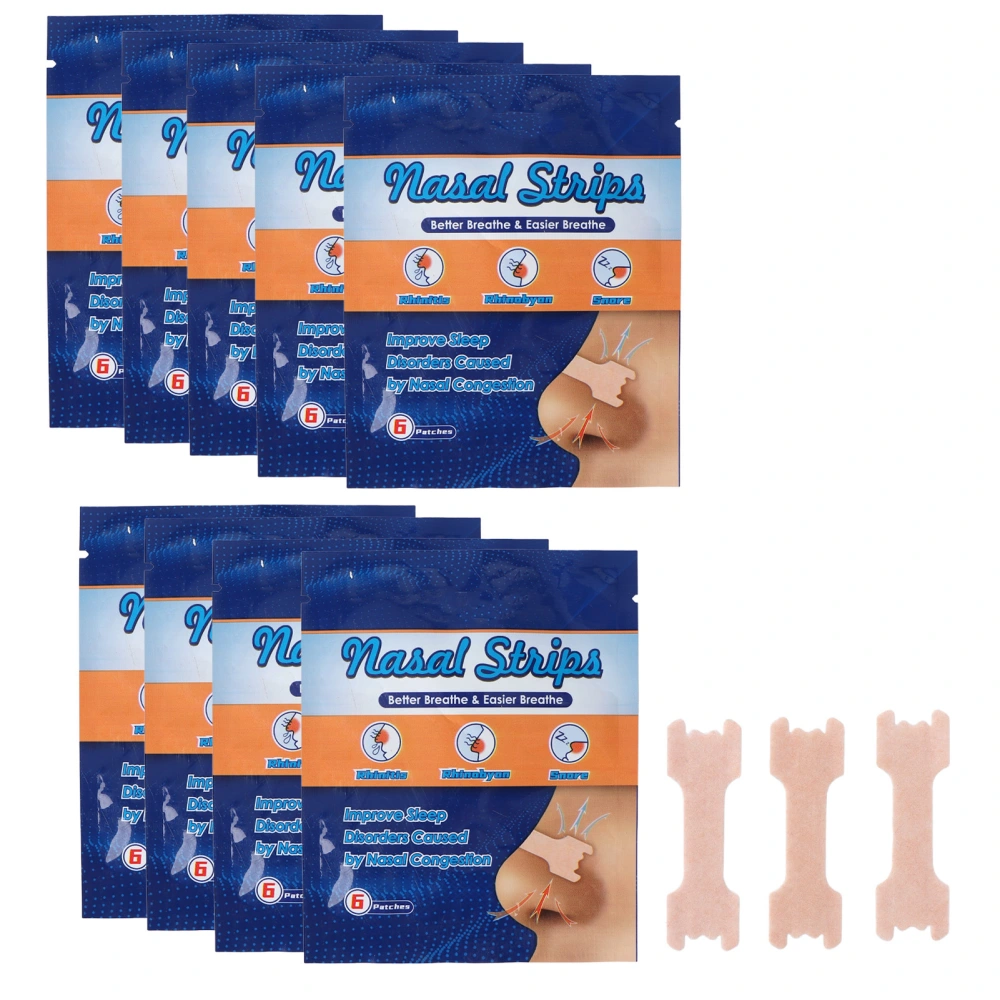 54pcs Nasal Strips Nasal Congestion Relief Reduce Snoring Sleeping Elastic Nose Sticker Patches