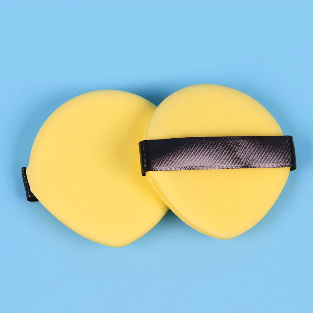 Powder Puff Face Soft Dual Sided Cushion Puff Cosmetic Puff Sponge Powder Wet Dry Makeup ToolYellow Drop Shaped