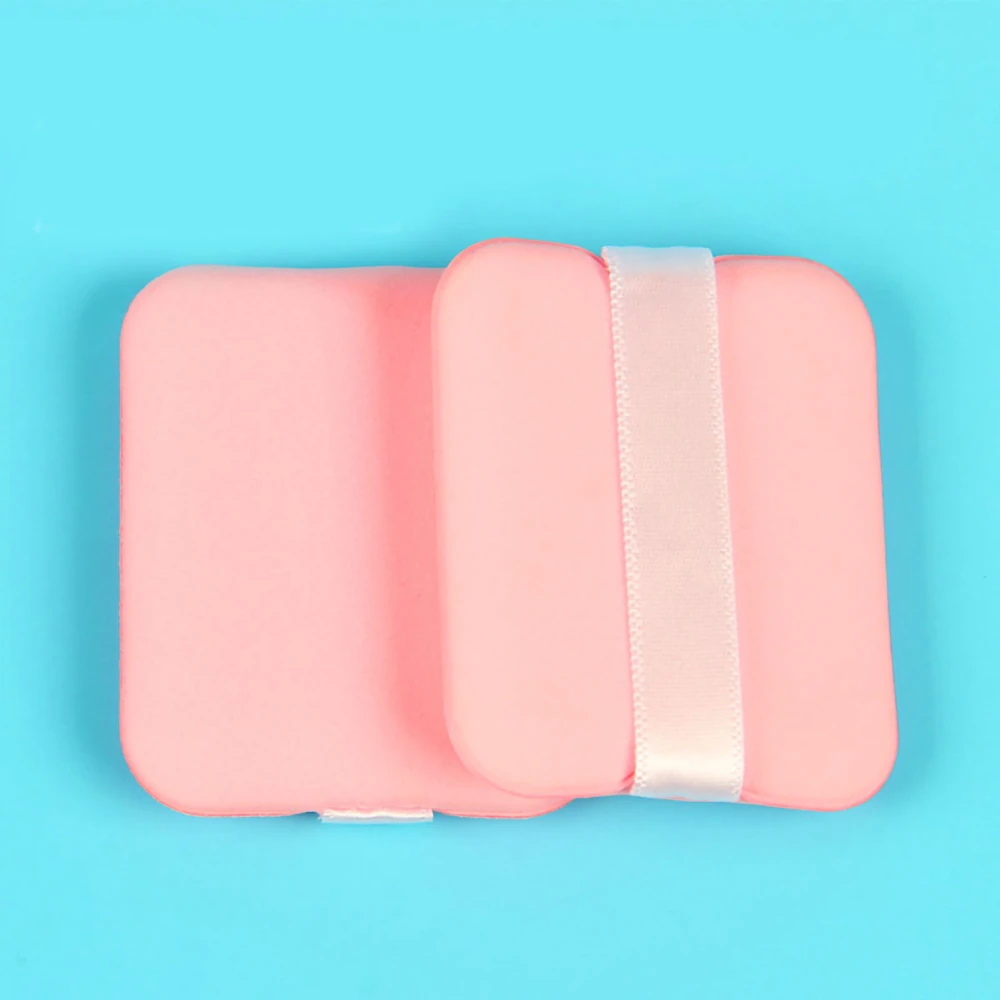 Powder Puff Face Soft Dual Sided Cushion Puff Cosmetic Puff Sponge Powder Wet Dry Makeup ToolPink Rectangle