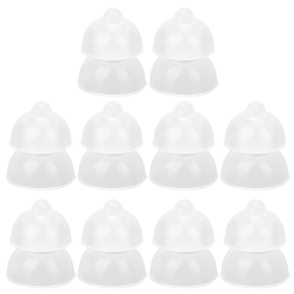 10Pcs Silicone Eartips Double Layer Washable Design Antistatic Detachable Earbud Tips Earplug Accessories