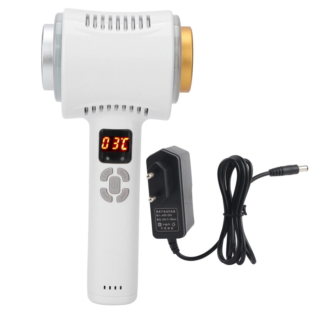 Hot Cold Hammer Rechargeable Household Color Light Skin Rejuvenation Massager Beauty Machine (100‑240V)EU Plug