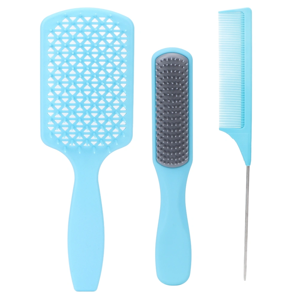 Hair Comb Set Heat Resistant Anti Static Good Hand Feel Hairdressing Hair Styling Brush KitBlue Boxed