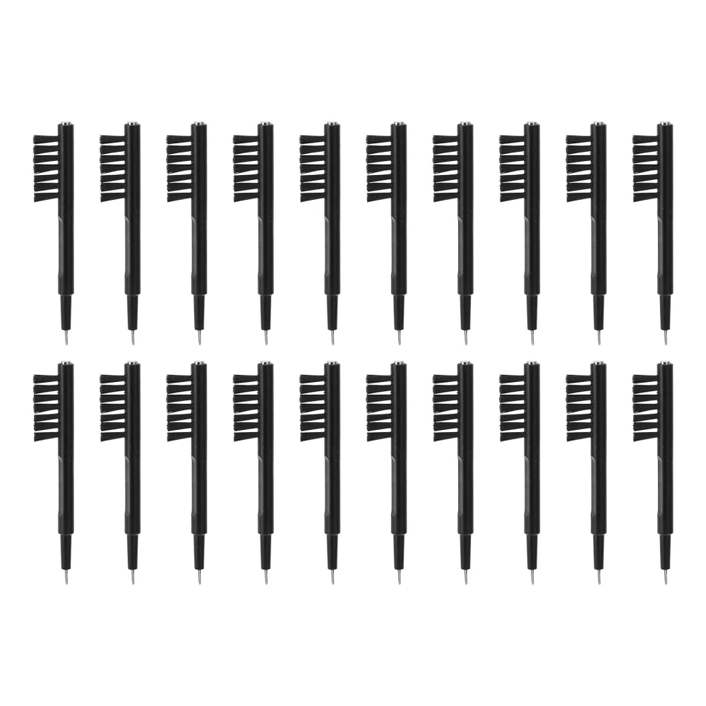 20Pcs Hearing Amplifier Cleaning Brush Multifunctional Effective Black Hearing Aid Brush with Magnet