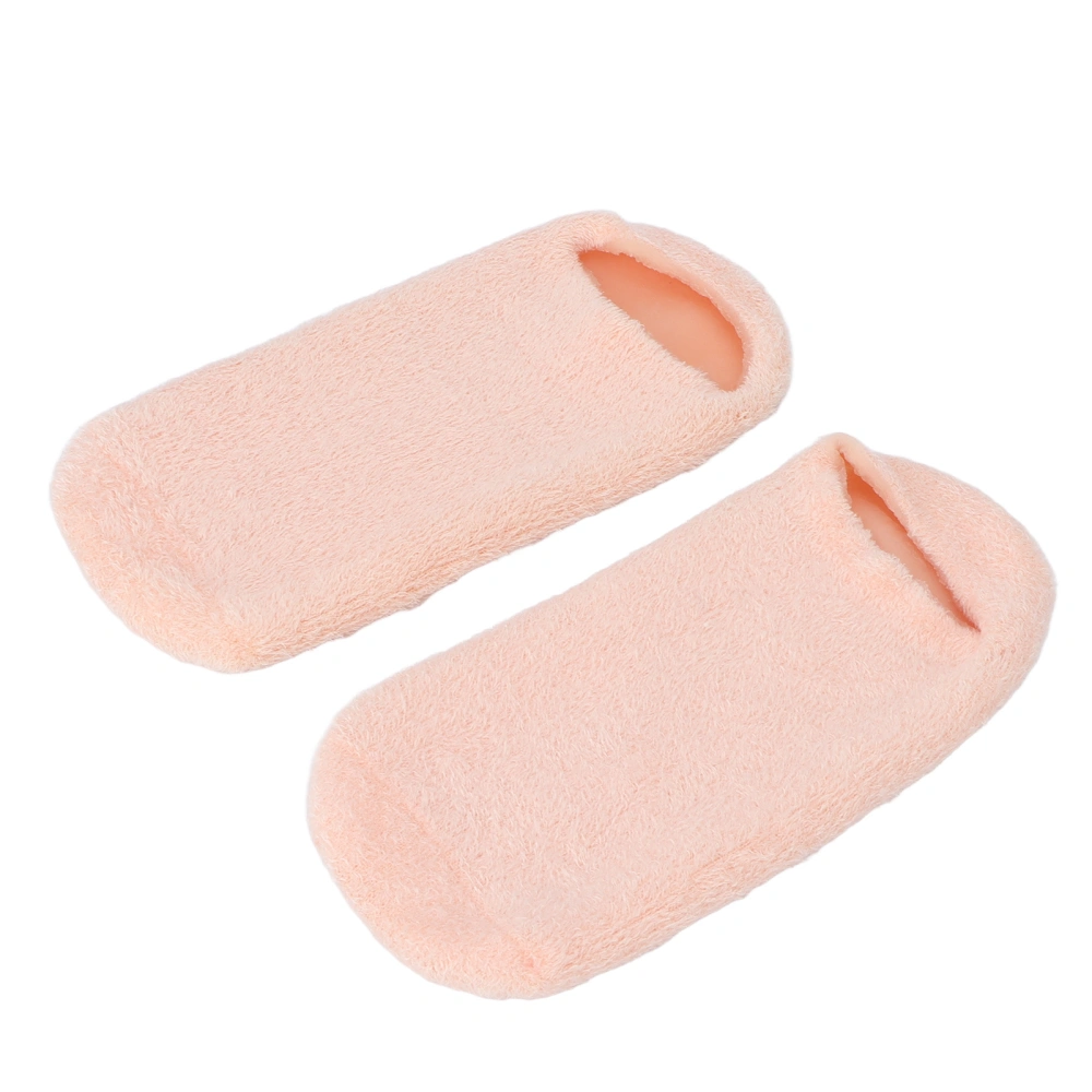 2pcs Moisturizing Socks Repairing Rough Skin One Piece Design Essential Oil Gel Layer Reusable Spa Sock for HomeOrange