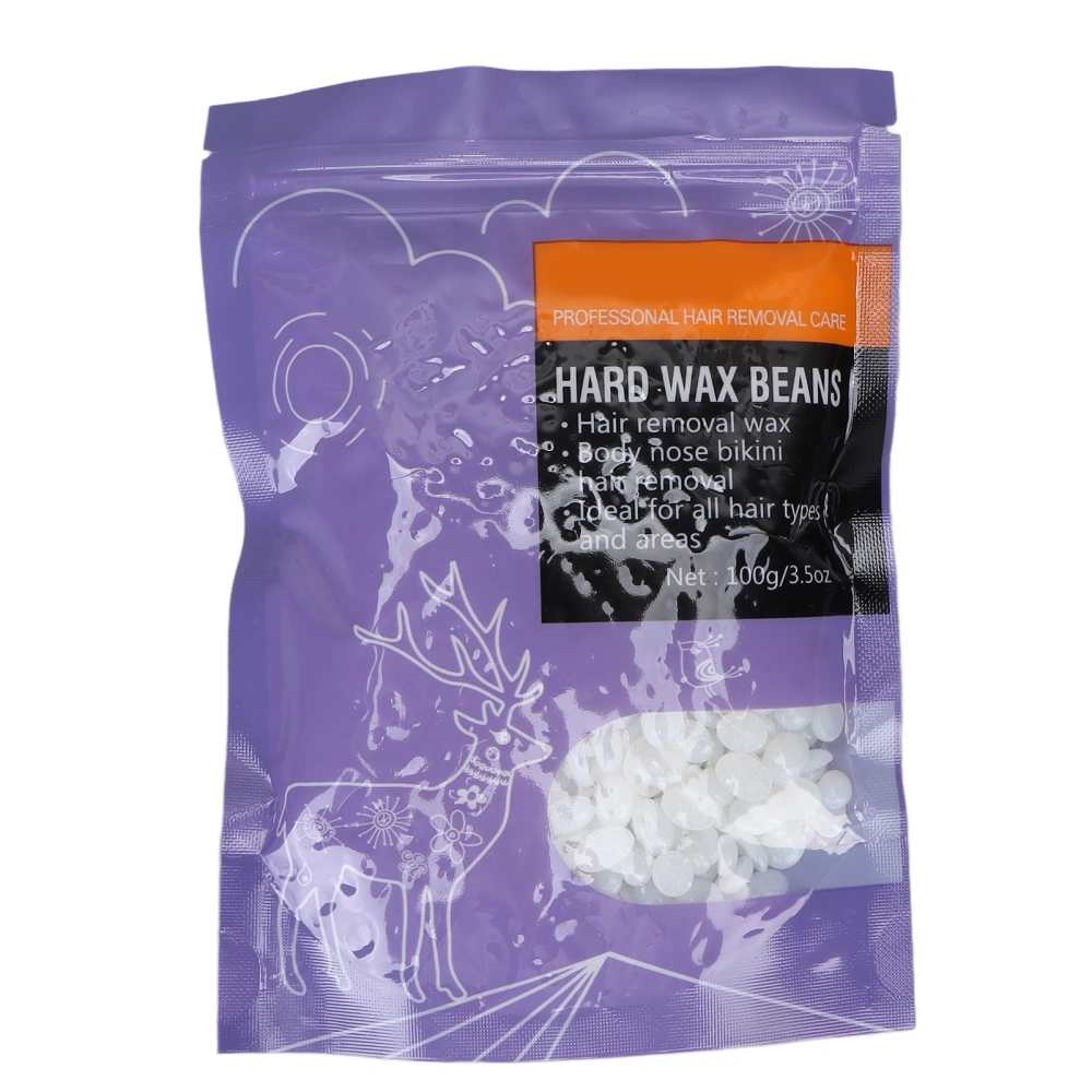 Hair Removal Wax Bean Strong Viscosity Depilatory Wax Bead Hard Wax Bean for Hands Feet Armpits Pearl White 100g