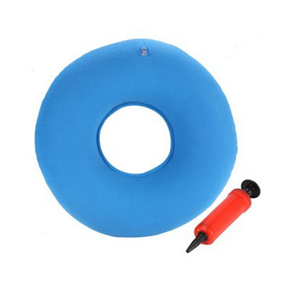 Inflatable Donut Cushion Thicken PVC Round Shape Prevent Bedsore Leakproof Wheelchair Stool Chair CushionLight Blue