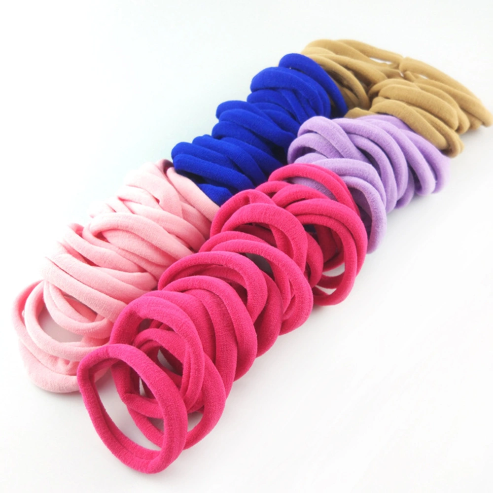 100pcs Seamless Hair Ties Cotton High Elastic Hair Bands for Thick Heavy Curly Hair