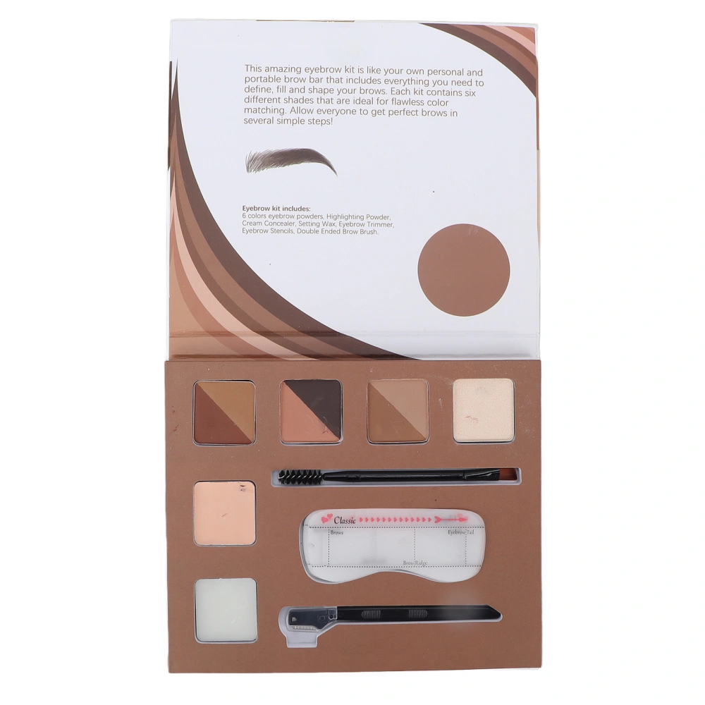 Mutifunctional Eyeshadow Palette Brow Powder Palette 6 Color Eyeshadow Makeup Palette 105g