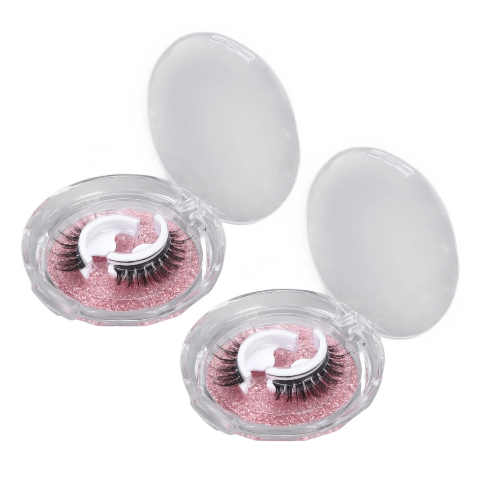 2 Pairs Reusable Self Adhesive Eyelashes Women Waterproof Natural Look False Lashes Gift for Dating