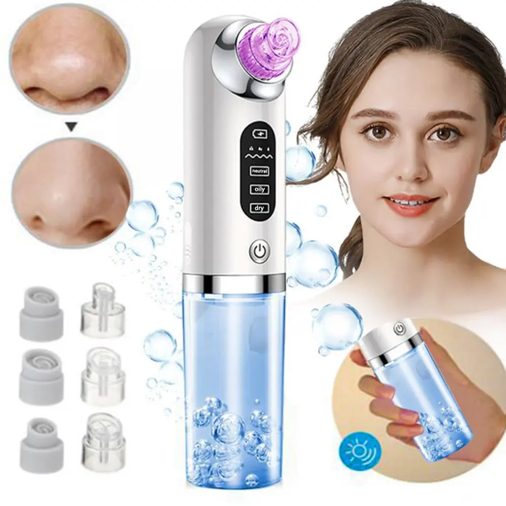 Blackhead Remover Facial Pore Cleaner Electric Vacuum Cleaner USB Rechargeable Blackhead Removal with 6 Interchangeable Tips