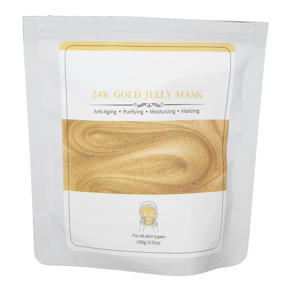 Facial Jelly Mask Powder Moisturizing Refining Deep Cleansing Skin Brightening Pore Minimizing 100g24K Gold