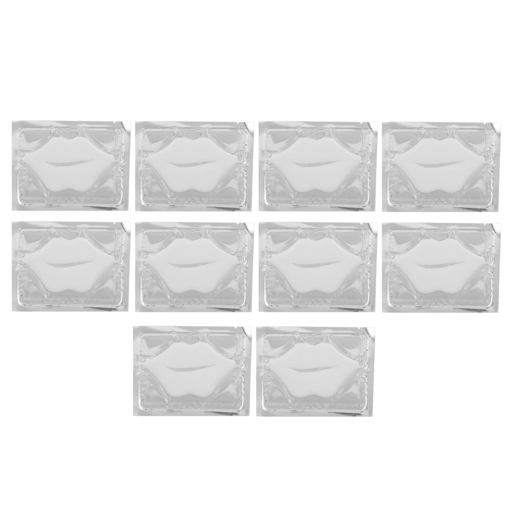 10Pcs Collagen Gel Lip Mask 5g Moisturizing Repairing Lip Mask for Women and MenWhite