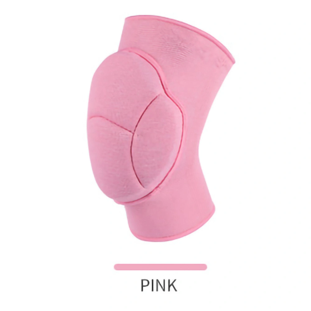 Women Sports Kneepads Nylon Sponge Elastic Soft Protection Knee Support Brace for Dance Cycling WorkoutPink M(Girth 40‑50cm)