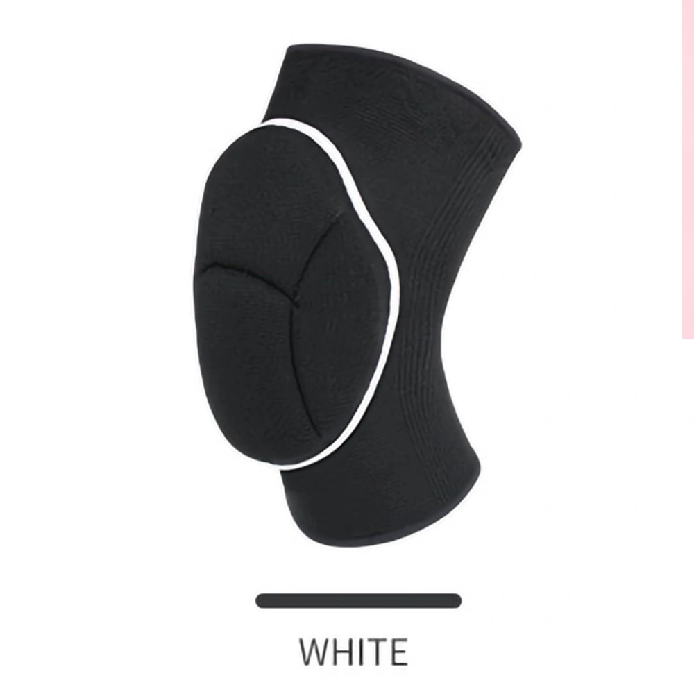 Women Sports Kneepads Nylon Sponge Elastic Soft Protection Knee Support Brace for Dance Cycling WorkoutBlack / White L(Girth 50‑60cm)