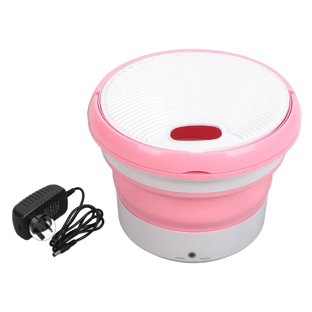 Portable Washing Machine Ozone Cleaning Mini Folding Washing Machine for Baby Clothes Pink 100‑240VUK Plug