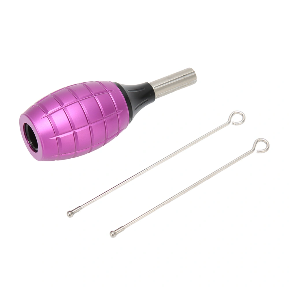 Tattoo Cartridge Grip 3.1cm/1.2in Handle Diameter Rotatable Scaled Electroplated Aluminum Alloy Tattoo PlungerPurple