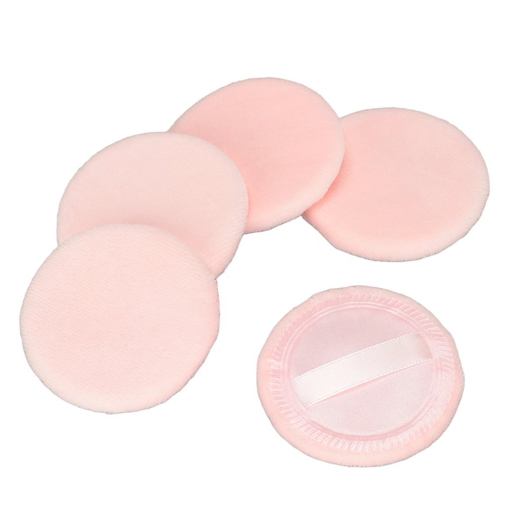 5Pcs Powder Puff Soft Texture Washable Good Powder Grasping Three Colors Available Face Makeup Powder PuffPink