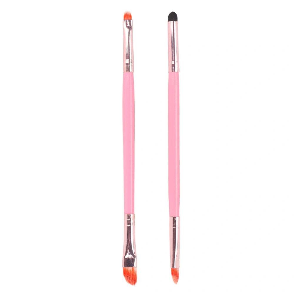 2Pcs Double End Eye Shadow Brush Pink Skin Friendly Effortless Makeup Minimal Waste Eye Makeup Brushes