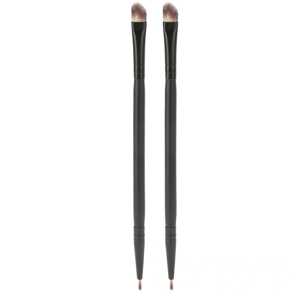 2Pcs Eye Shadow Brush Double Ended Hypoallergenic Professional Eyeshadow Makeup Brush with Black Stem