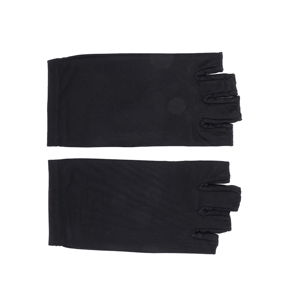 UV Nail Gloves Fluorescent Black Fingerless Anti Black UV Light Nail Protective Gloves Nail Tools