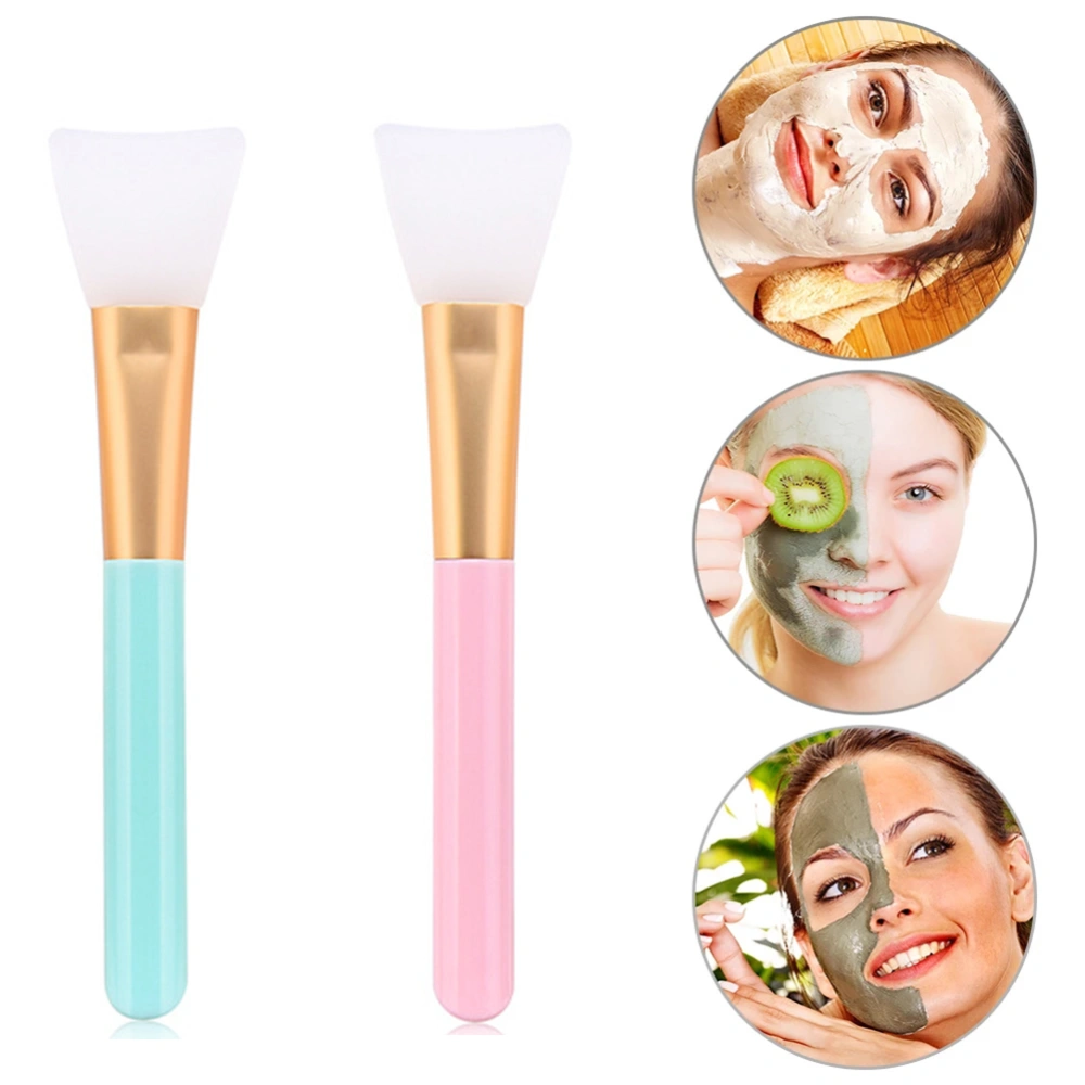 2pcs Facial Mask Brush Soft Silicone Mud Mask Mixing DIY Makeup Brushes for Skin Care Red Blue