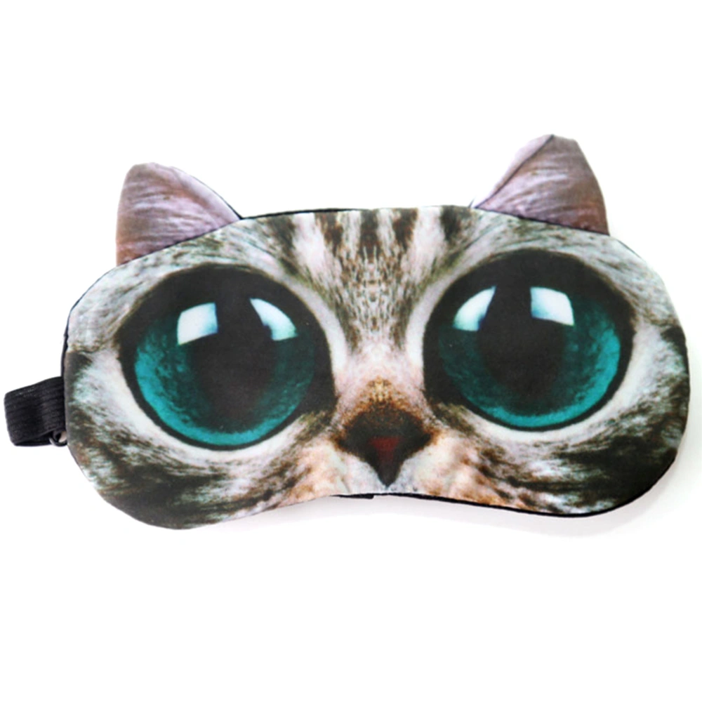 3D Big Eyes Cat Mask Cartoon Animal Sleeping Cotton Cooling Eyeshade Travel Home Office