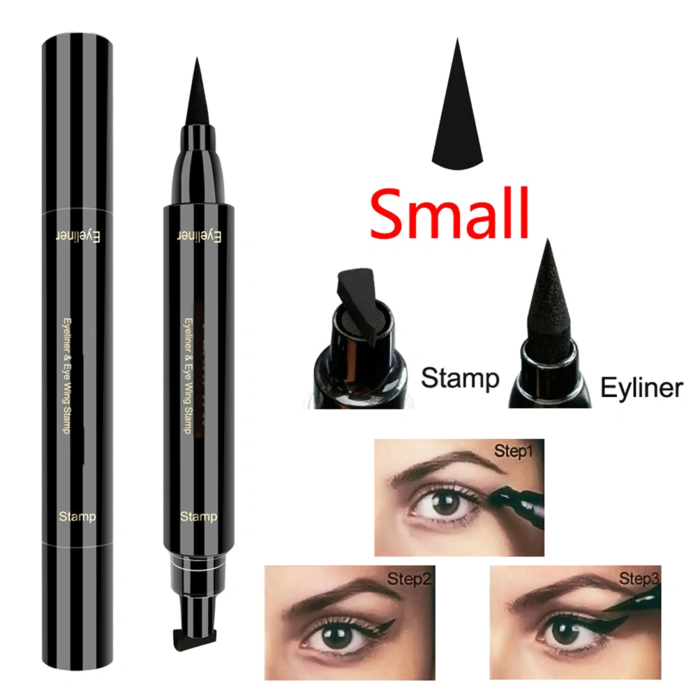 Winged Eyeliner Stamp Dual Ended Liquid Eye Liner Pen Waterproof Smudge Proof Long Lasting Eyeliner Vamp Style Tool for Wing or Cat Eye