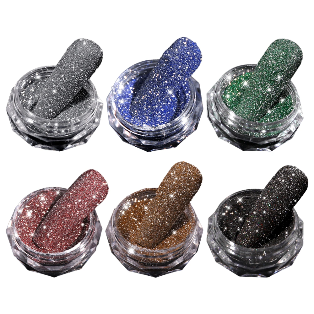 6 Colors Crystal Nail Powder Shiny Nail Powder Nail Art Decorations