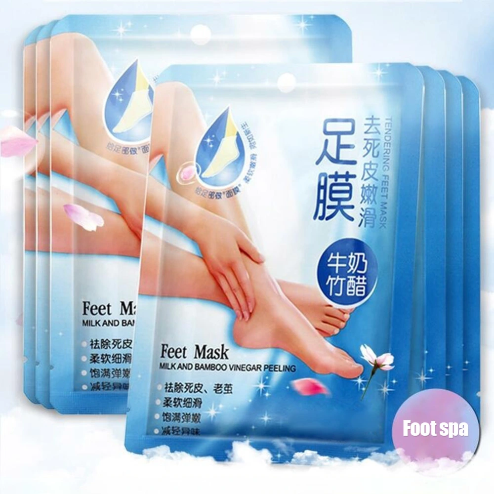 5 Pairs Milk Bamboo Vinegar Foot Mask Remove Hard Dead Skin Foot Care Mask