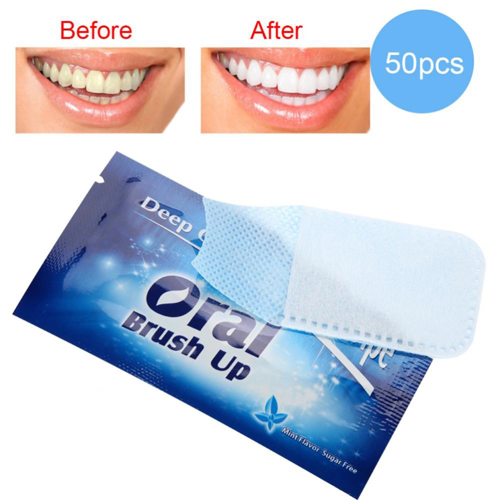 50pcs Disposable Wipe Oral Brush Up Finger For Deep Cleaning Wipes Dental Tooth Oral Care