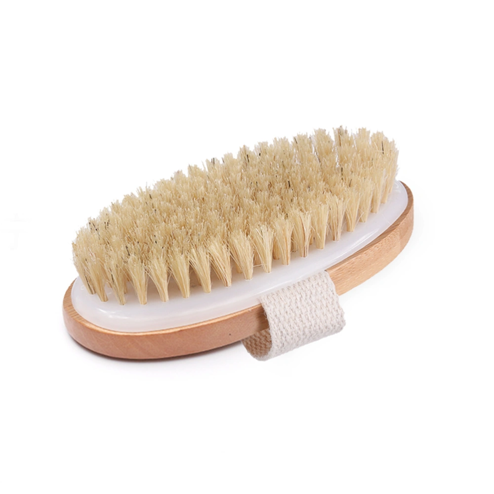 2Pcs Dry Body Shower Brush Bamboo Back Exfoliating Scrubber with Soft Bristles Wet and Dry Bath Brush