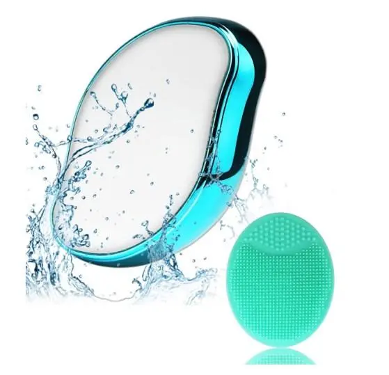 Crystal Hair Eraser Nano Glass Painless Mild Safe Skin Exfoliation Reusable Epilator Eraser Blue