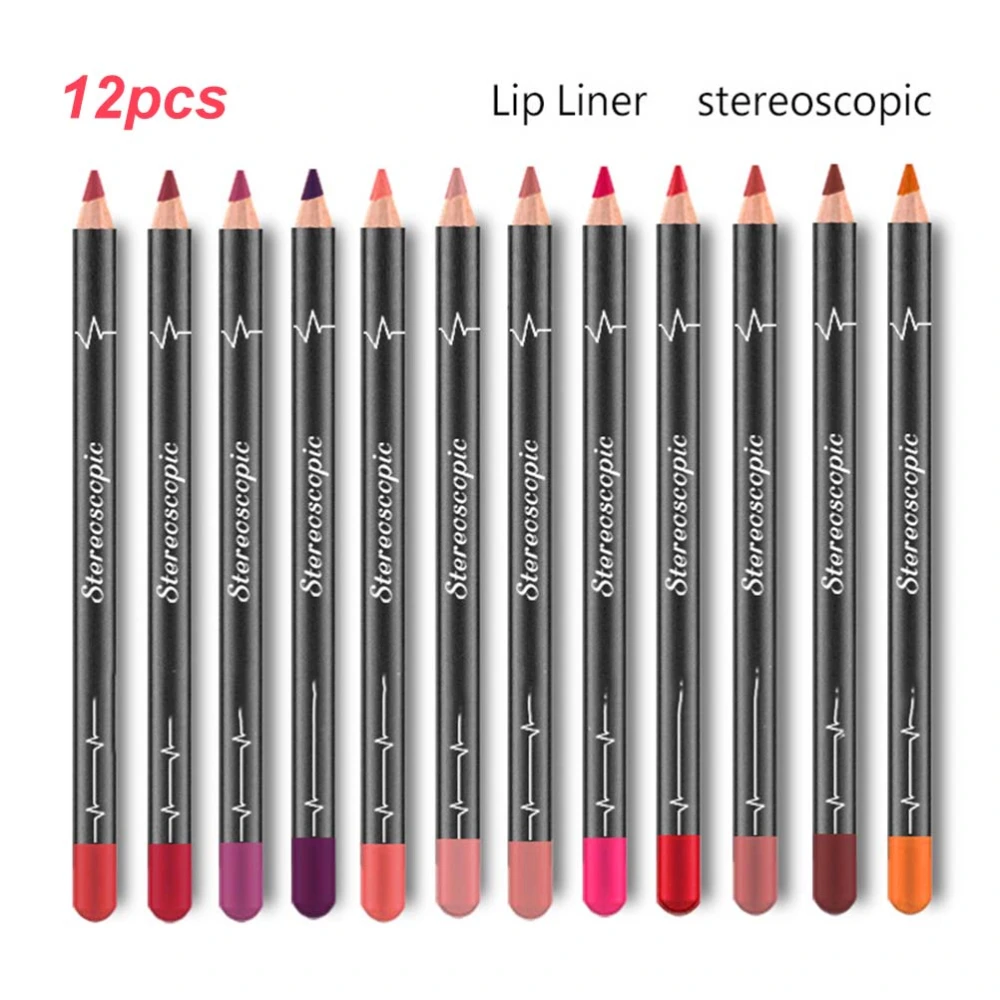 12 Colors Makeup Matte Lip Pencil Cosmetic Kit Matte Lip Contour Liner Pencil Beauty Makeup Tools