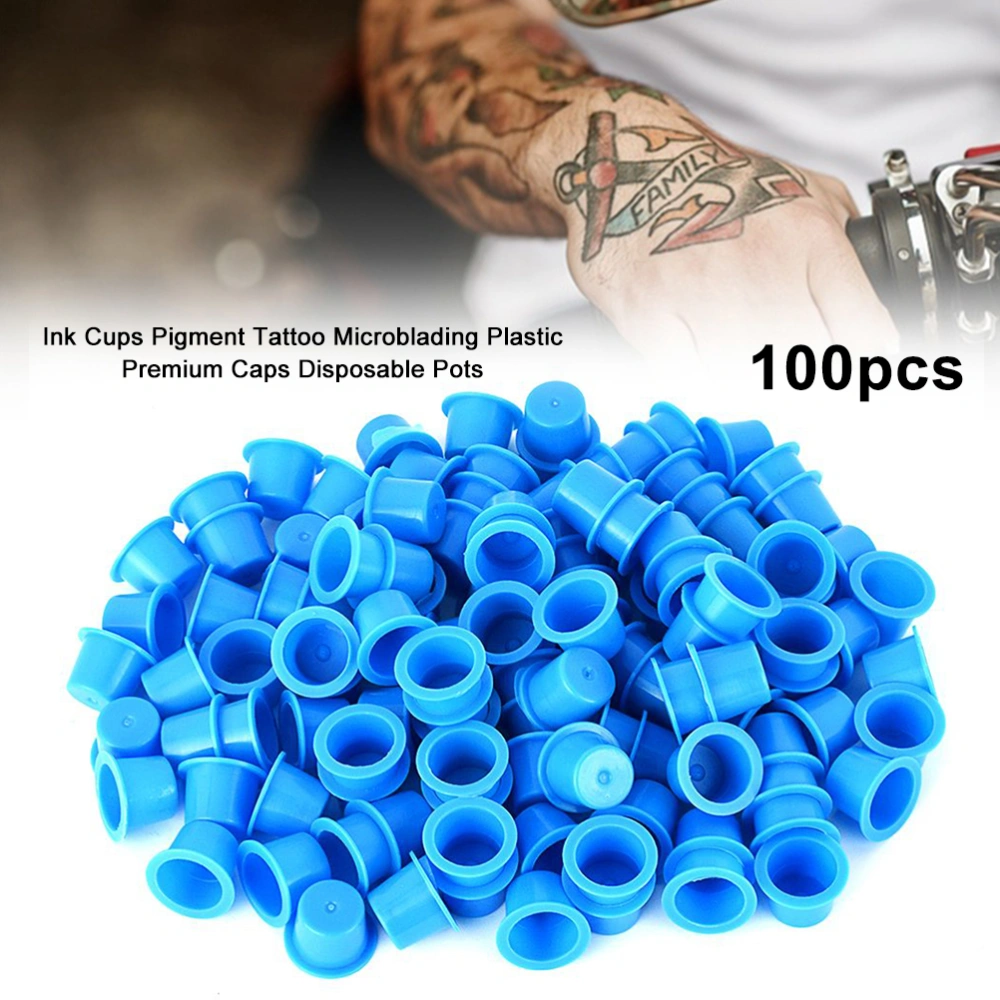 100Pcs Tattoo Ink Cups Disposable Tattoo Pigment Ink Makeup Pigment Container Tattoo Supplies for Eyebrows Microblading