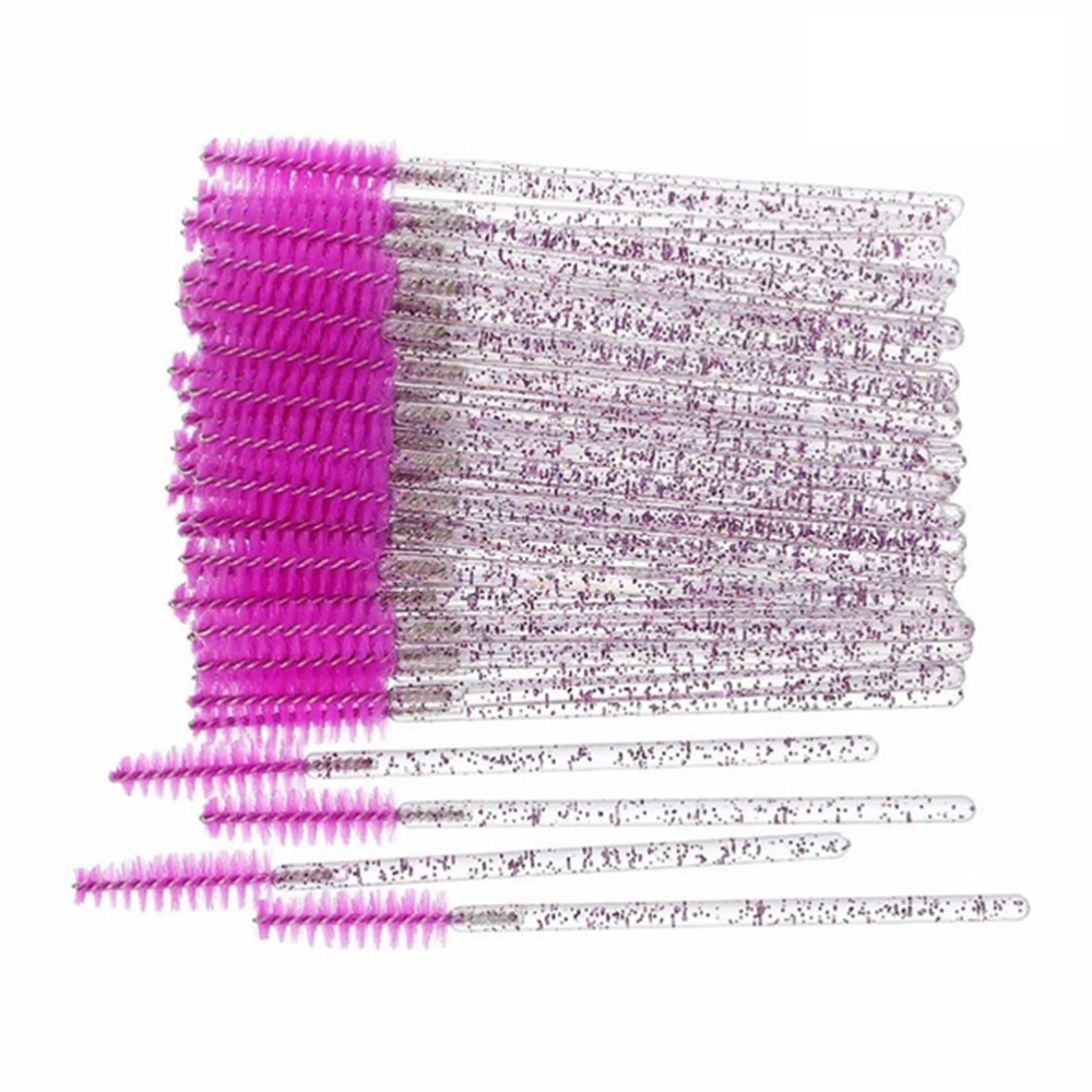 50Pcs Shiny Disposable Eyelash Applicator Wands Curler Brush Set Mascara Eyebrow Spoolers Comb Wands Spoolies Brushes