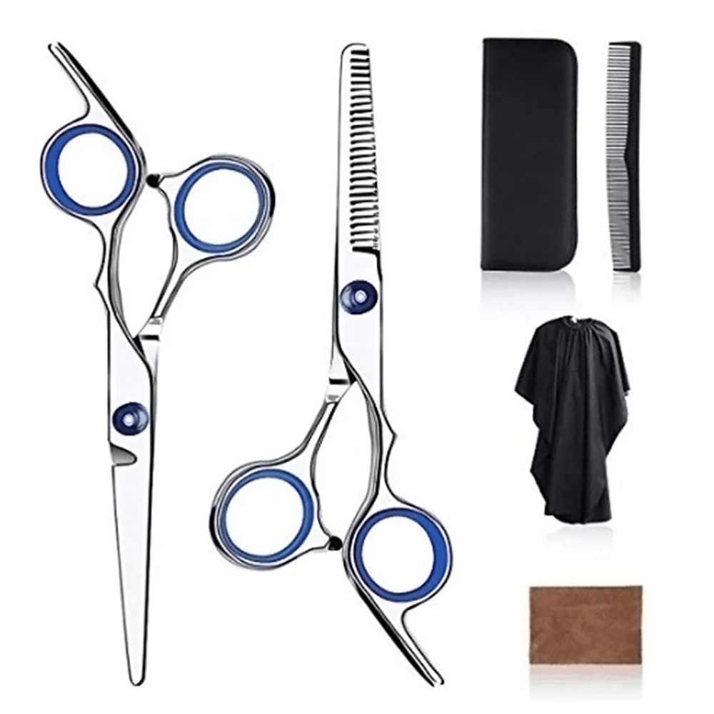 Hair Scissors Set Hair Cutting Scissors with Hair Cloak Comb Professional Thinning Scissors Home Salon Tools