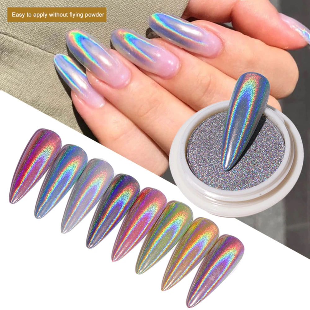 Nail Holographic Glitter Powder for Nail Art Shiny Polish Manicure Chrome Pigment