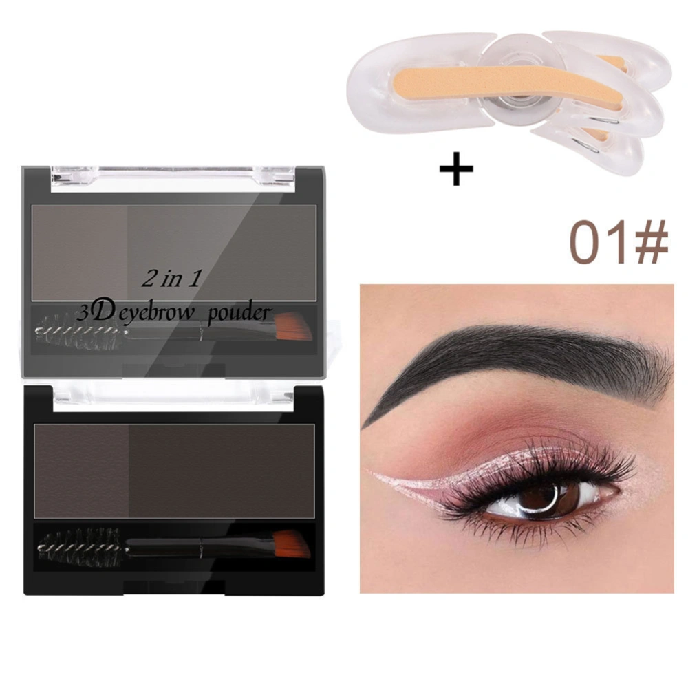 Eyebrow Stamp Eyebrow Powder with Adjustable Eyebrow Shape Stencil for Beginners Eyebrow Stamp Kit