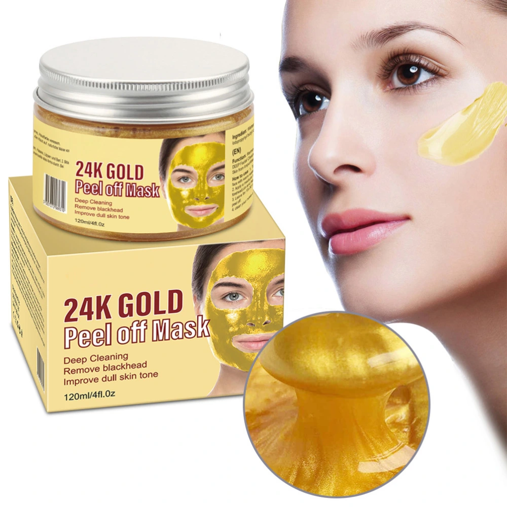 120g 24K Gold Peel Off Mask Deep Cleaning Blackhead Remover Facial Mask