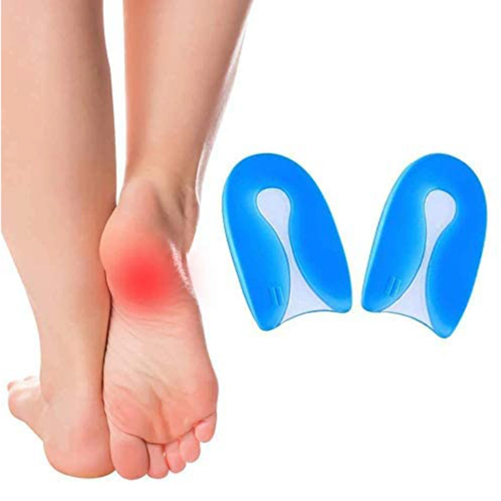 Silicon Gel Cup Heel Plantar Fasciitis Cushion Gel Heel Pads Cushion U Shaped Spur Heel Insert Pads