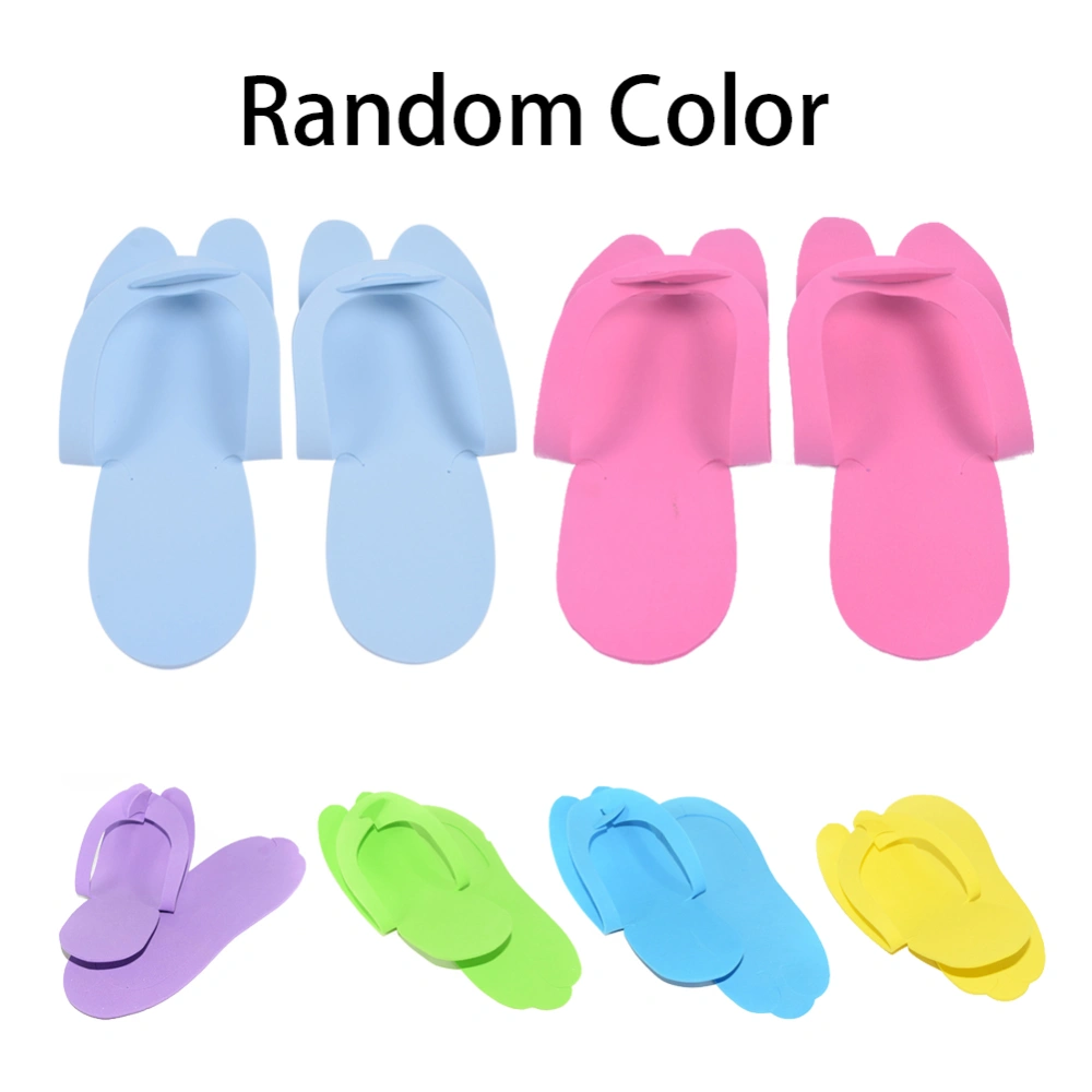 12 Pairs Random Indoor Disposable Slippers Foam Flip Flops For Pedicure Salon Hotel Usage