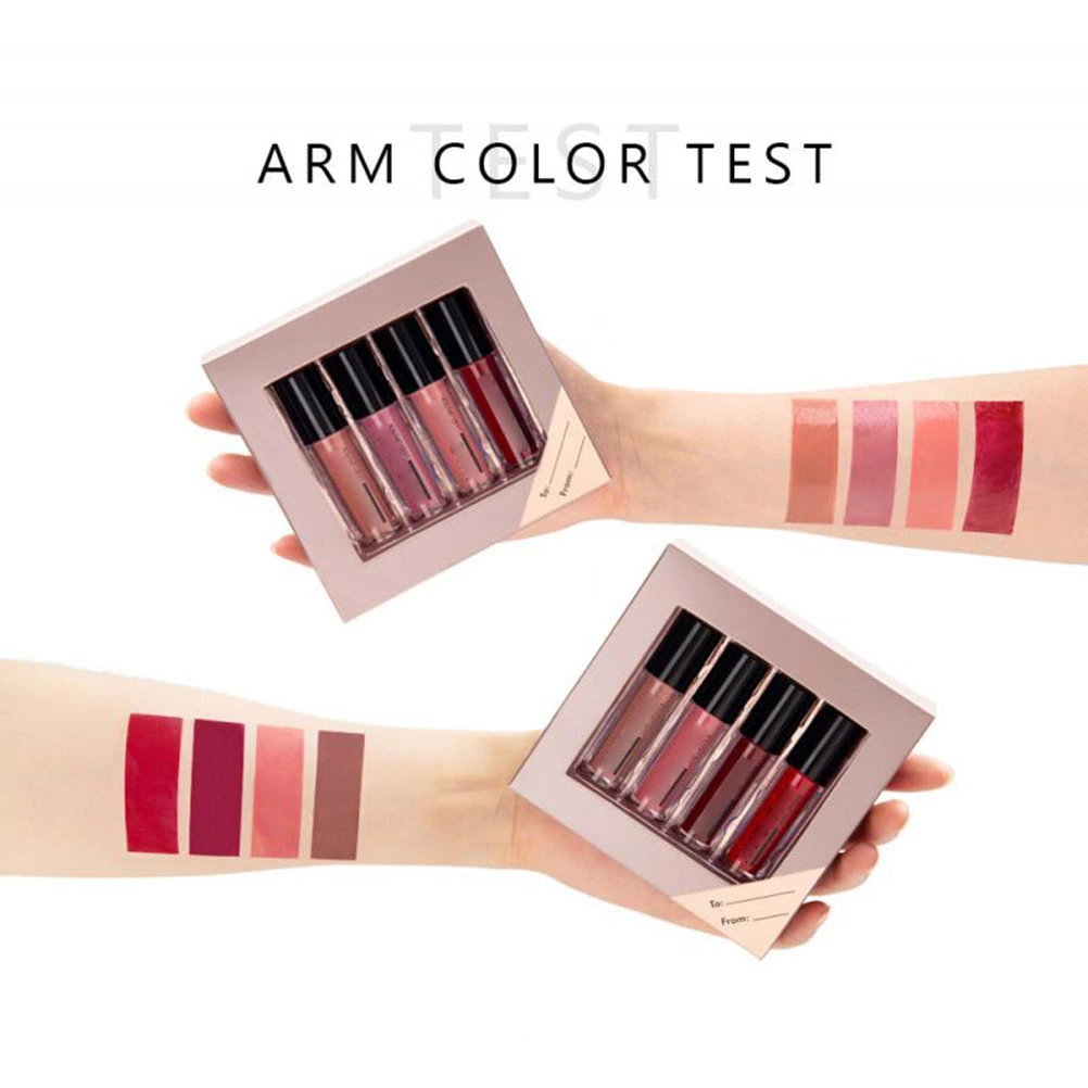 4Pcs/Set Fashion Liquid Lipstick Lipgloss Waterproof Lip Glosses