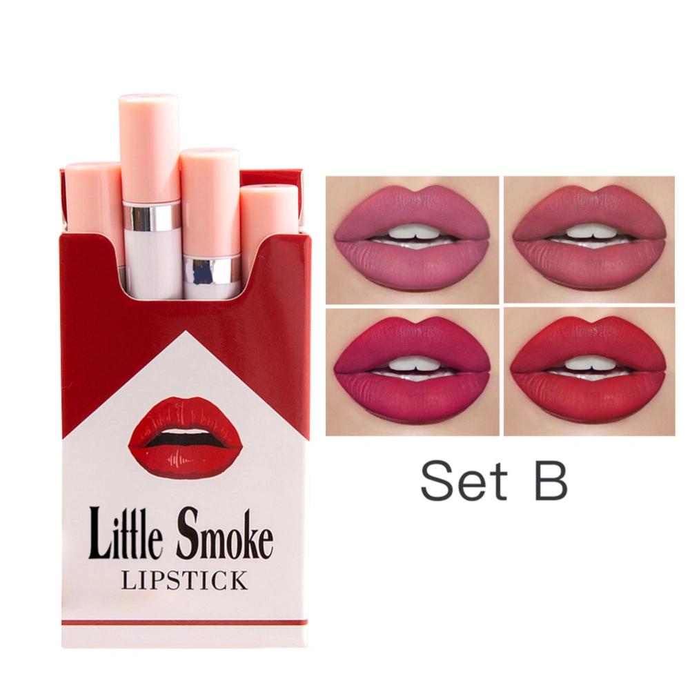 Cigarette Lipstick Matte Cigarette Lipstick Set 4 Colors Matte Long Lasting Waterproof Makeup Lipstick